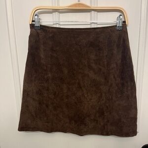 Wilsons Leather/Suede Brown Mini Skirt Sz 10
